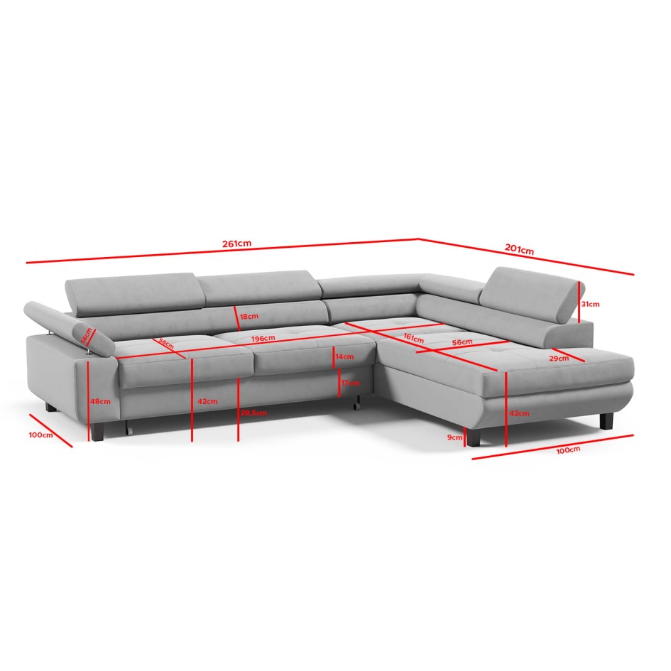 NAROŻNIK OLO - WYMIARY