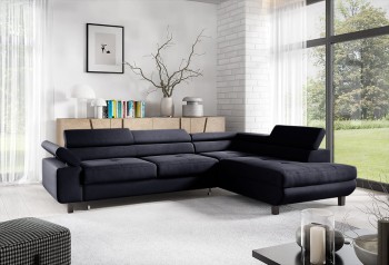 Olo Schlafsofa Kronos 07 vielseitiges Ecksofa Bewegliche Seitenwand schwarz