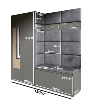 CLEO Kleiderschrank aus Trinity 22 Stoff, weiß