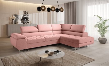 Ecksofa Wiral L-Form Schlaffunktion 271x201 Primo 52 Rosa 
