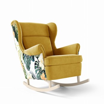 ASPEN Schaukelsessel auf Kufen in Senfblättern