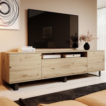 Masimo RTV 200 cm handwerkliche Kommode im Loft-Stil auf Metallfüßen