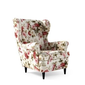 Sessel uszak Coral WM 82 Blumen traditionelle schwarze Beine