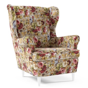 Retro Coral WM 25 floral Sessel für Mama zu füttern weißen Beinen