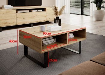 Masimo 90cm schwarz loft Bank Metall schwarz Beine