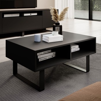 Masimo 90cm schwarz loft Bank Metall schwarz Beine