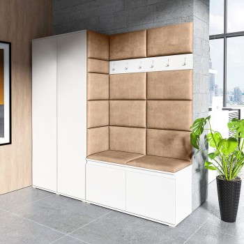 Kleiderschrank CLEO ohne Spiegel in Trinity 04 Stoff, weiß