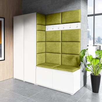 Garderobe CLEO ohne Spiegel aus Trinity 12 Stoff, weiß