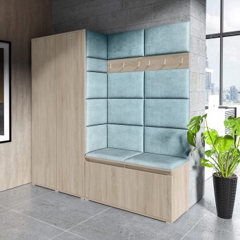 Kleiderschrank CLEO ohne Spiegel in Trinity 22 Stoff, Eiche sonoma