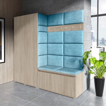 Kleiderschrank CLEO ohne Spiegel in Trinity 13 Stoff, Sonoma Eiche