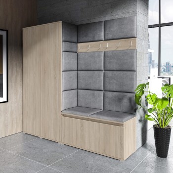 Kleiderschrank CLEO ohne Spiegel in Trinity 15 Stoff, Eiche sonoma