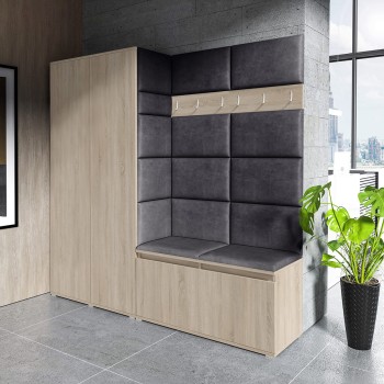 Kleiderschrank CLEO ohne Spiegel in Trinity 16 Stoff, Sonoma Eiche
