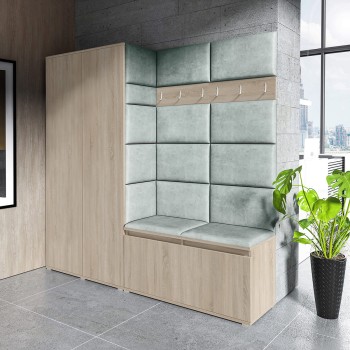 Kleiderschrank CLEO ohne Spiegel in Trinity 21 Stoff, Eiche sonoma