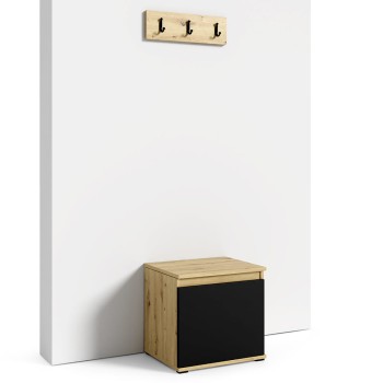 Schuhschrank 50 cm, Eiche artisan/schwarz