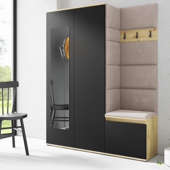 Garderobe HARRY in Trinity 2 Stoff Eiche artisan/schwarz