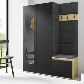 Garderobe HARRY in Trinity 15 Stoff Eiche artisan/schwarz