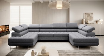 Gestepptes Ecksofa Colin U mit Staukasten Primo 96