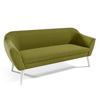 Sofa KOKO III aus olivfarbenem Samt Velutto 09