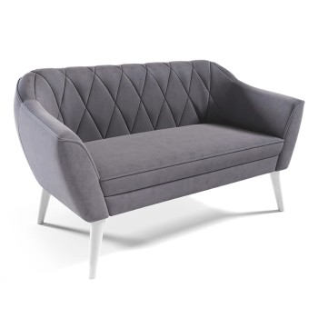 RUBY II Velourssofa in grau Velutto 18