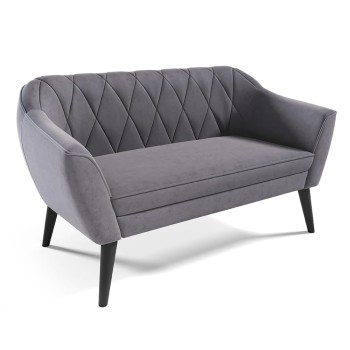 RUBY II Velourssofa in grau Velutto 18