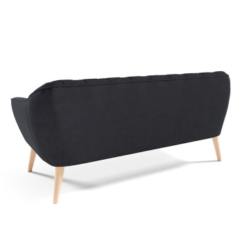 Sofa RUBY III aus schwarzem Velutto 20