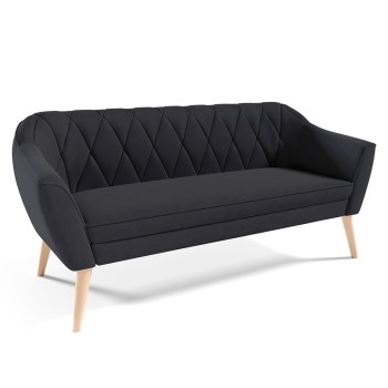 Sofa RUBY III aus schwarzem Velutto 20