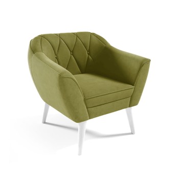 WENECJA Sessel aus olivgrünem Velutto 09