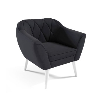 WENECJA Sessel gesteppt in schwarz Velutto 20