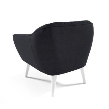 WENECJA Sessel gesteppt in schwarz Velutto 20