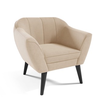 FENDI Sessel im skandinavischen Stil, beige, Velutto 02