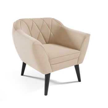 RUBY Sessel im skandinavischen Stil, beige, Velutto 02