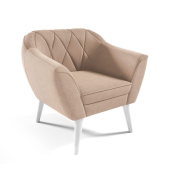 RUBY Sessel mit Nähten, beige, Velutto 03