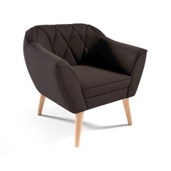 Samt-Sessel RUBY, braun, Velutto 06