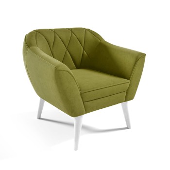 RUBY genähter Sessel, olivgrün, Velutto 09