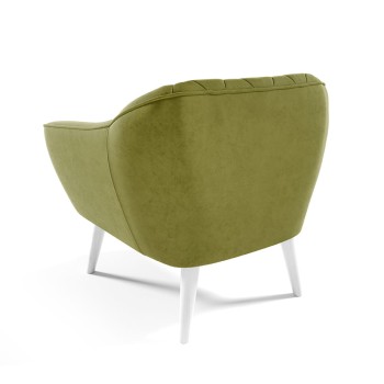 RUBY genähter Sessel, olivgrün, Velutto 09