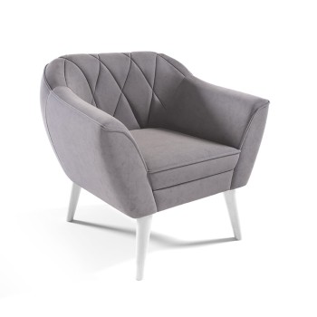 Samt-Sessel RUBY, grau Velutto 15