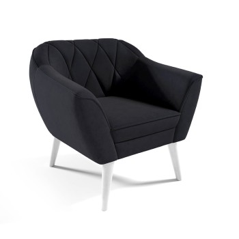 RUBY Sessel aus schwarzem Velutto 20