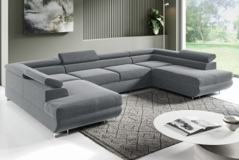 PORTO U Schlafsofa, groß, Wohnzimmer, umwandelbar, Monolith 84