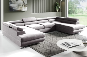 PORTO großes U-förmiges Schlafsofa, umbaubar, Primo 84