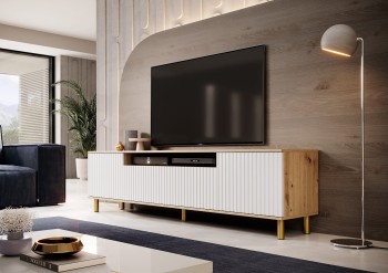 Capri Premium RTV 200 cm Kommode artisan weiß Säulen