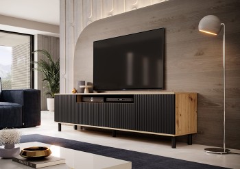 Capri Premium RTV 200 cm Kommode mit schwarzen Säulen