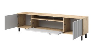 Capri Premium RTV 200 cm Kommode artisan weiß Pfosten schwarz