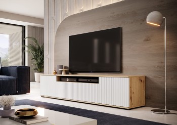 Capri Premium RTV 200 cm Kommode artisan weiß niedrige Beine