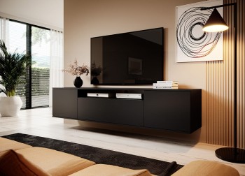 Kommode Masimo RTV 180cm modern für Wohnzimmer in Schwarz