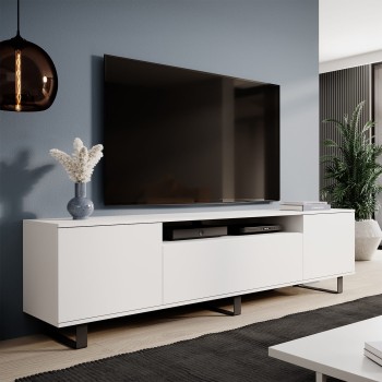 Kommode Masimo RTV 180cm weiß modern und elegant Metallbeine