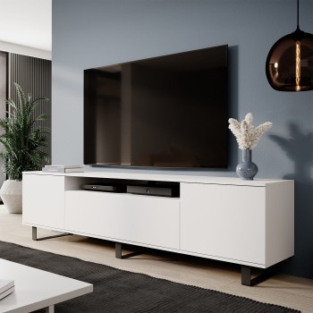 Kommode Masimo RTV 180cm weiß modern und elegant Metallbeine