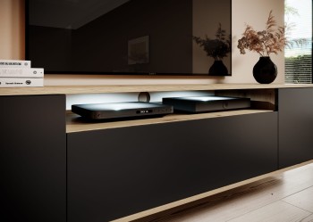 Masimo RTV 200 cm artisan/schwarz loft TV-Tisch auf niedrigen Beinen