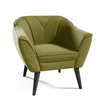 MIA Sessel aus olivgrünem Velutto 09