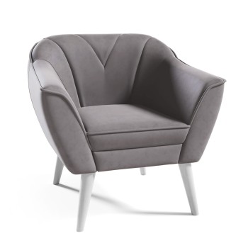 MIA Samt-Sessel, genäht, grau Velutto 15