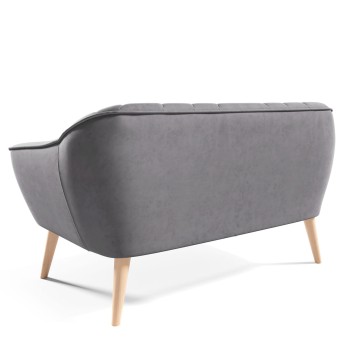 MIA II Velourssofa in grau Velutto 18